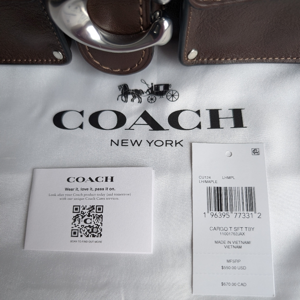 Coach Cargo Turnlock Soft Tabby In Maple - Picture 10 of 10